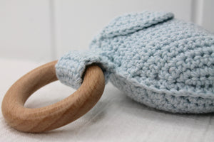 Sky Blue Crochet Elephant Toy