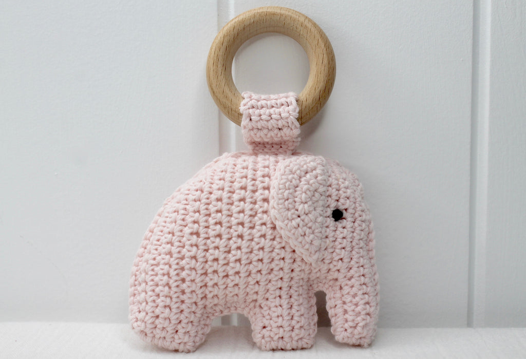 Baby Pink Crochet Elephant Toy