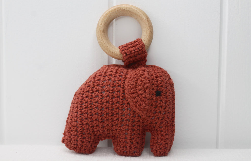 Rust Crochet Elephant Toy