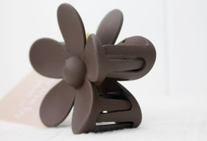 Chocolate Brown Lila Flower Claw Clip Medium