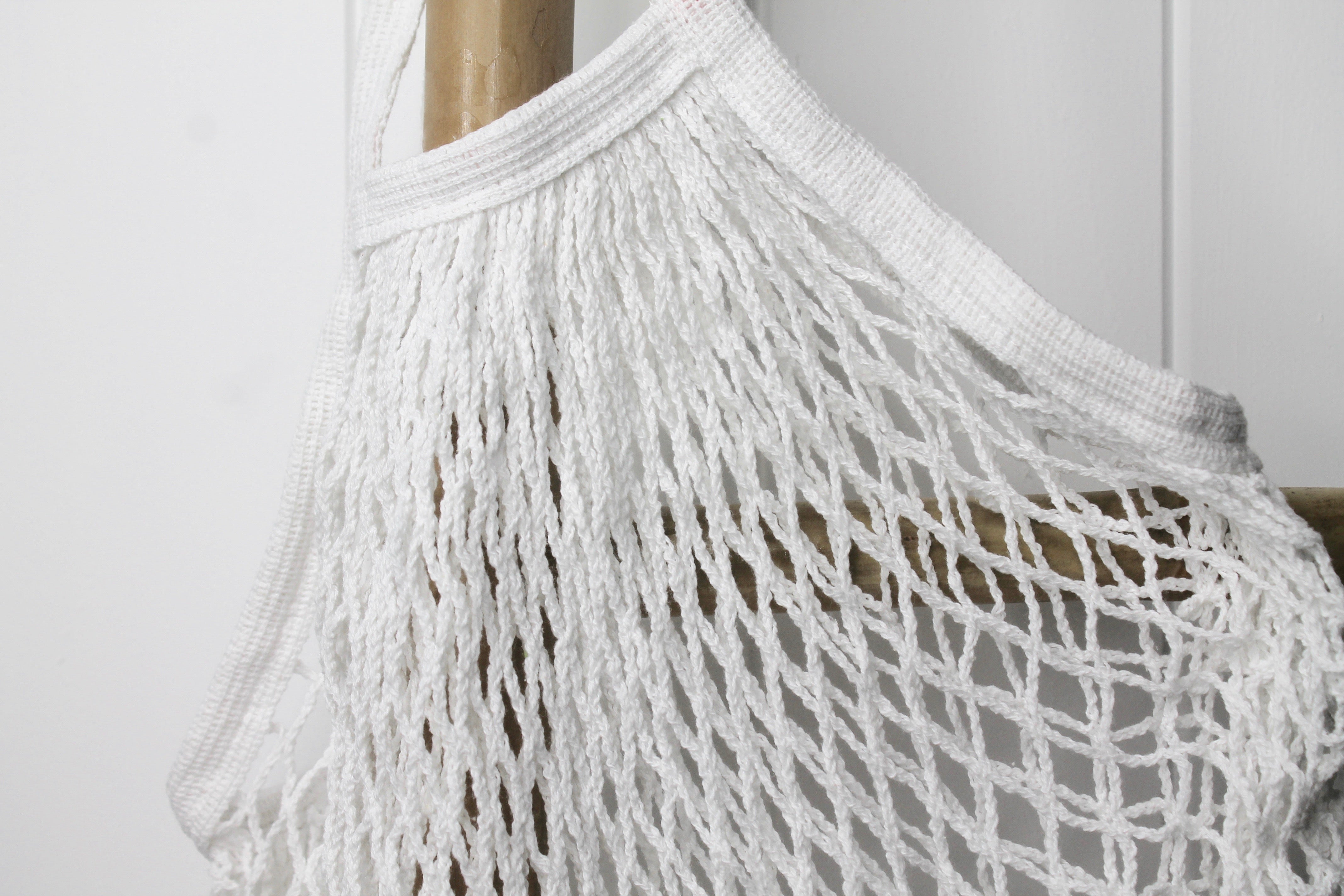 Cotton Net Stretch Bag - White