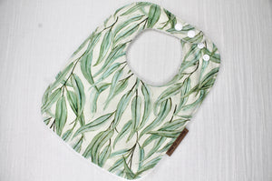 Leaves Bib with Cotton Velour Backing