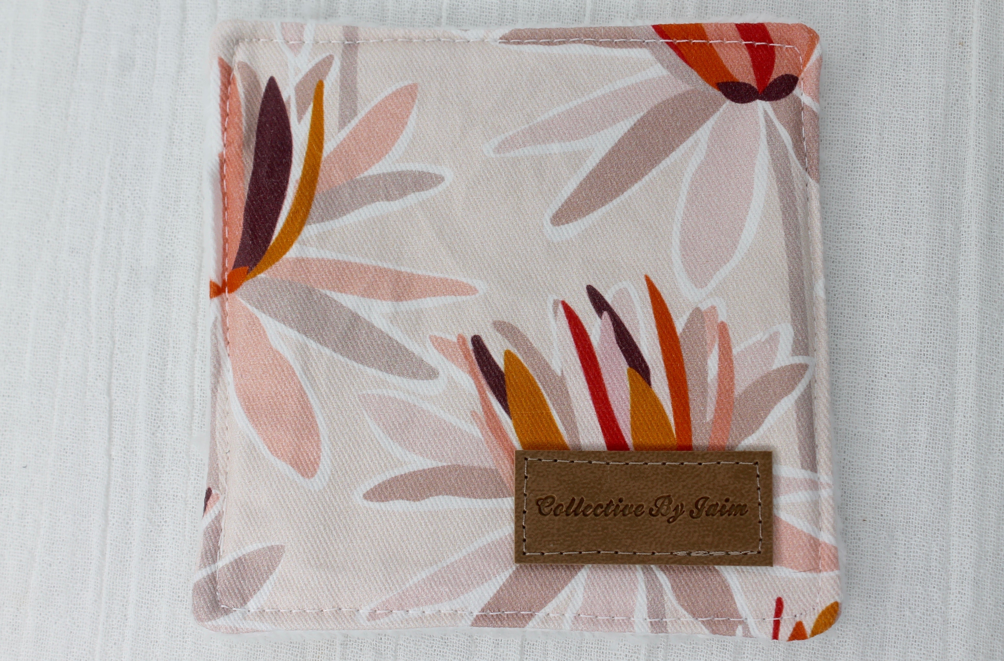 Square Make-up Wipe - Peach Floral