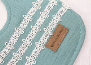 Ocean Double Cloth Daisy Chain Lace Bib with Cotton Backing