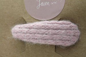 Knitted Dusty Pink Woollen Hair Clip