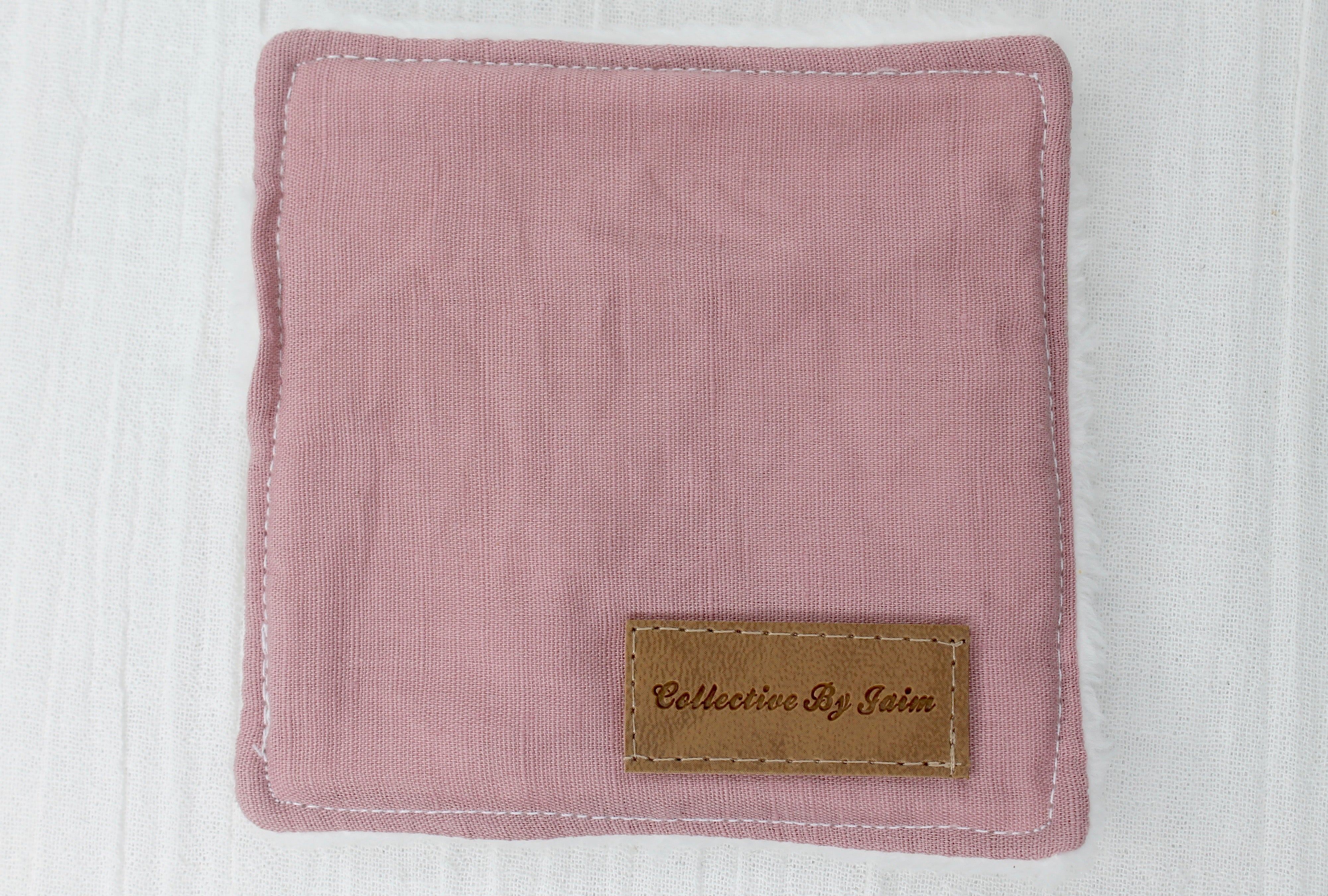 Square Make-up Wipe - Dusty Pink Linen