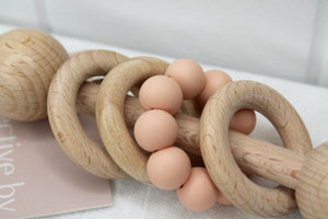 Apricot Beechwood & Silicone Rattle