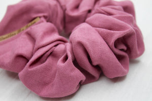 Small Fuchsia Linen Scrunchie