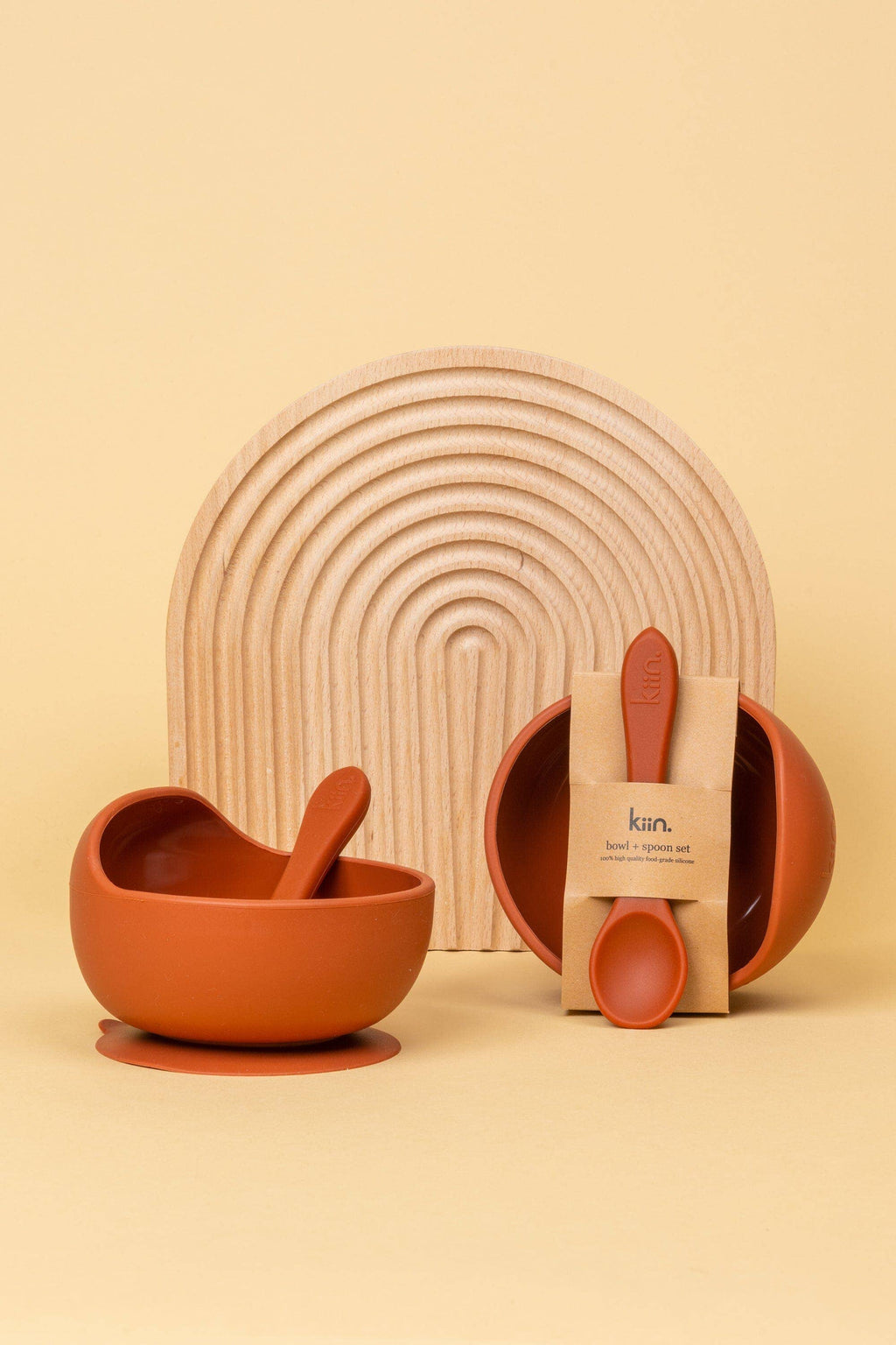Rust Silicone Bowl and Spoon Set