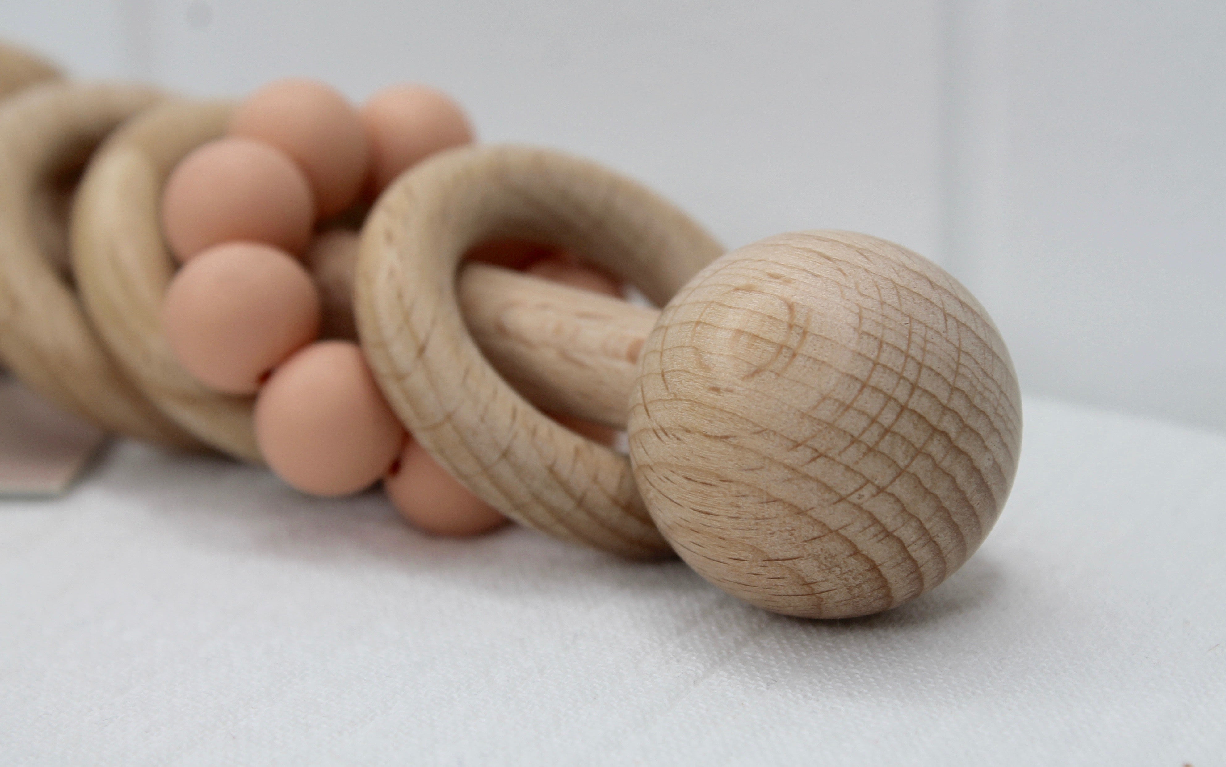 Apricot Beechwood & Silicone Rattle