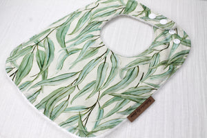 Leaves Bib with Cotton Velour Backing