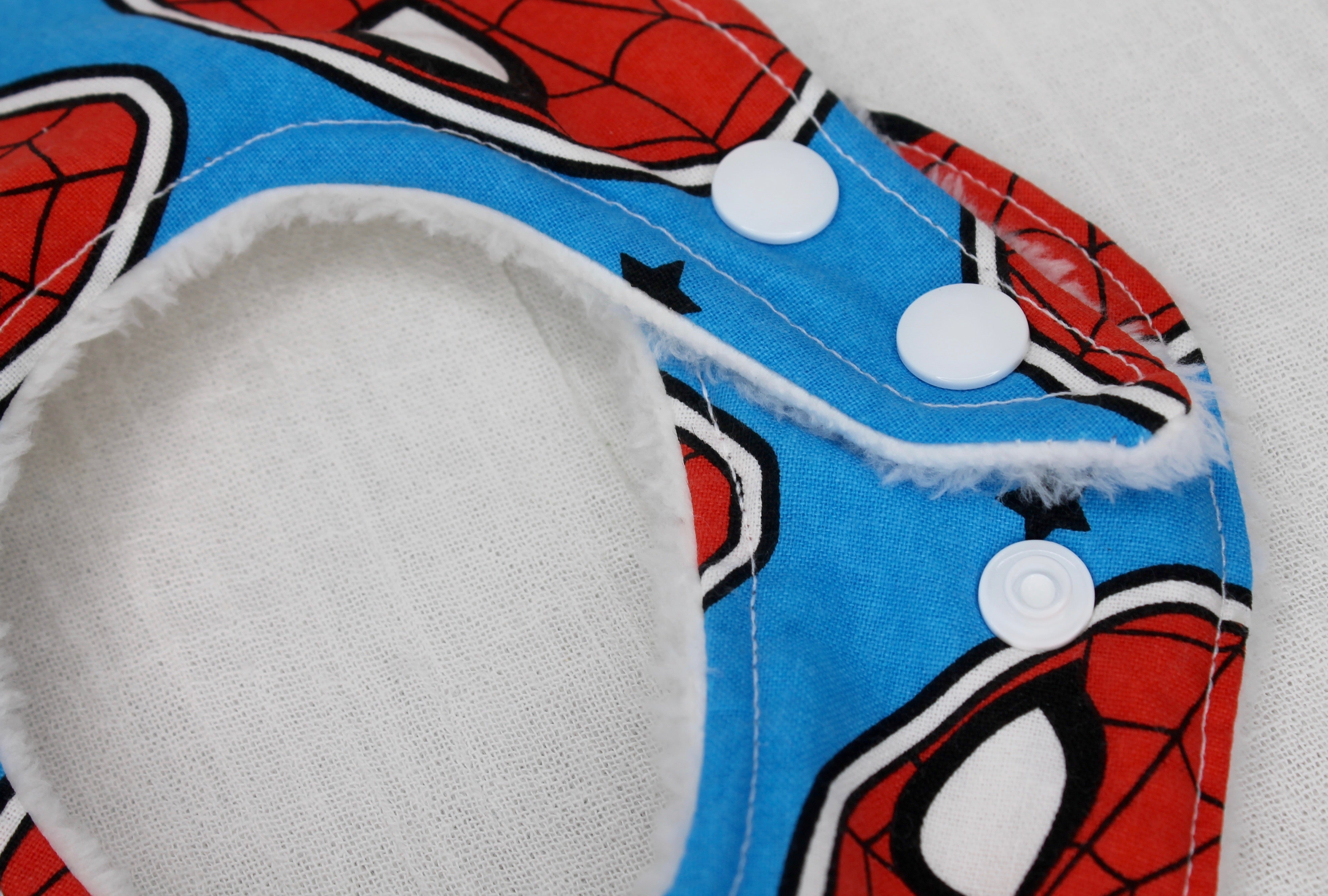 Spiderman Bib with Cotton Backing