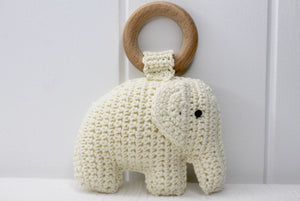 Cream Crochet Elephant Toy