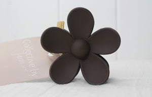 Chocolate Brown Lila Flower Claw Clip Medium