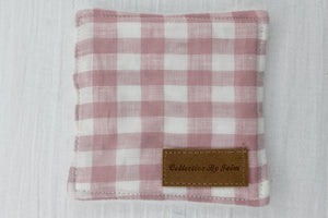 Square Make-up Wipe - Dusty Pink Gingham Linen