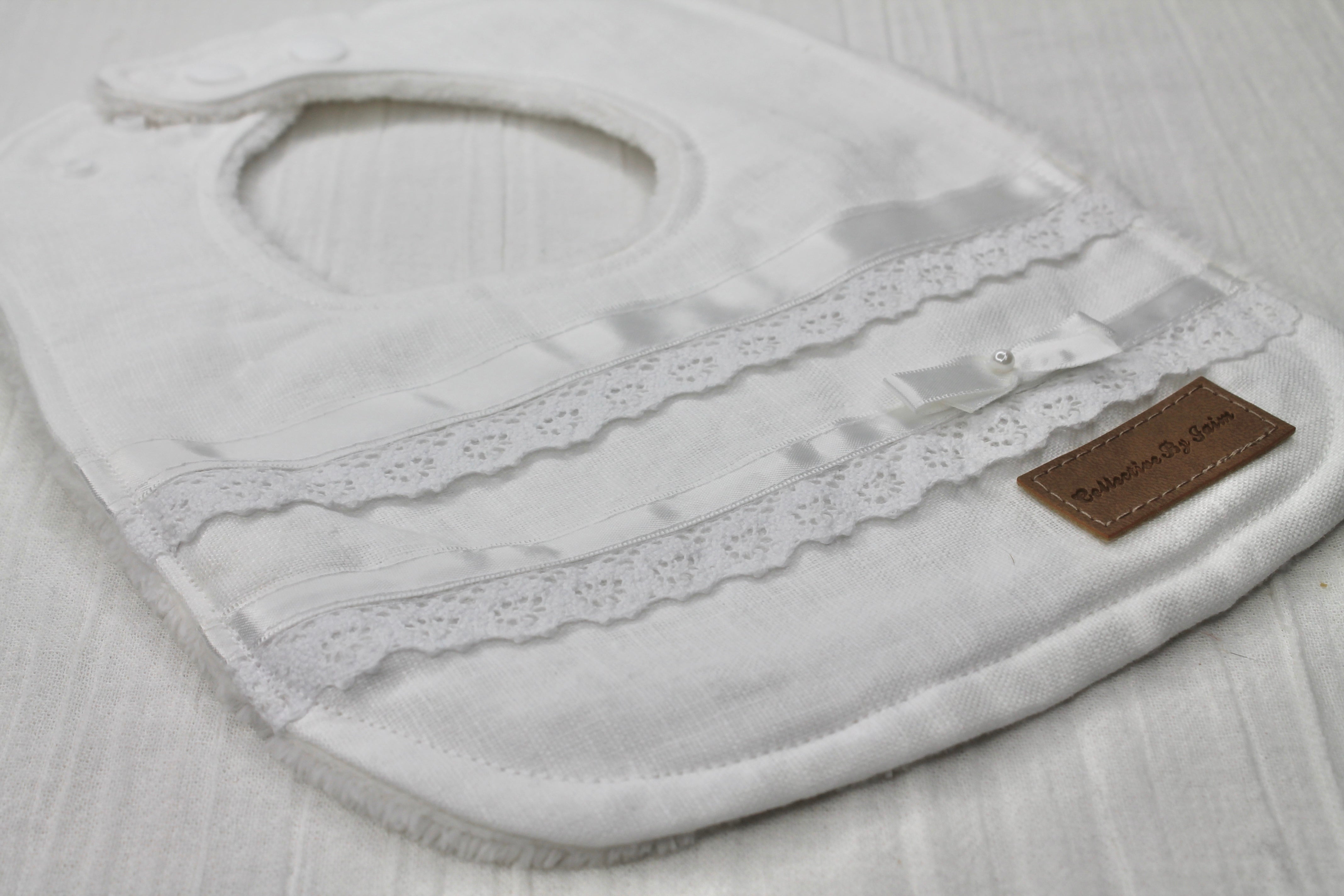 Whitney Lace Bib with Cotton Velour Backing