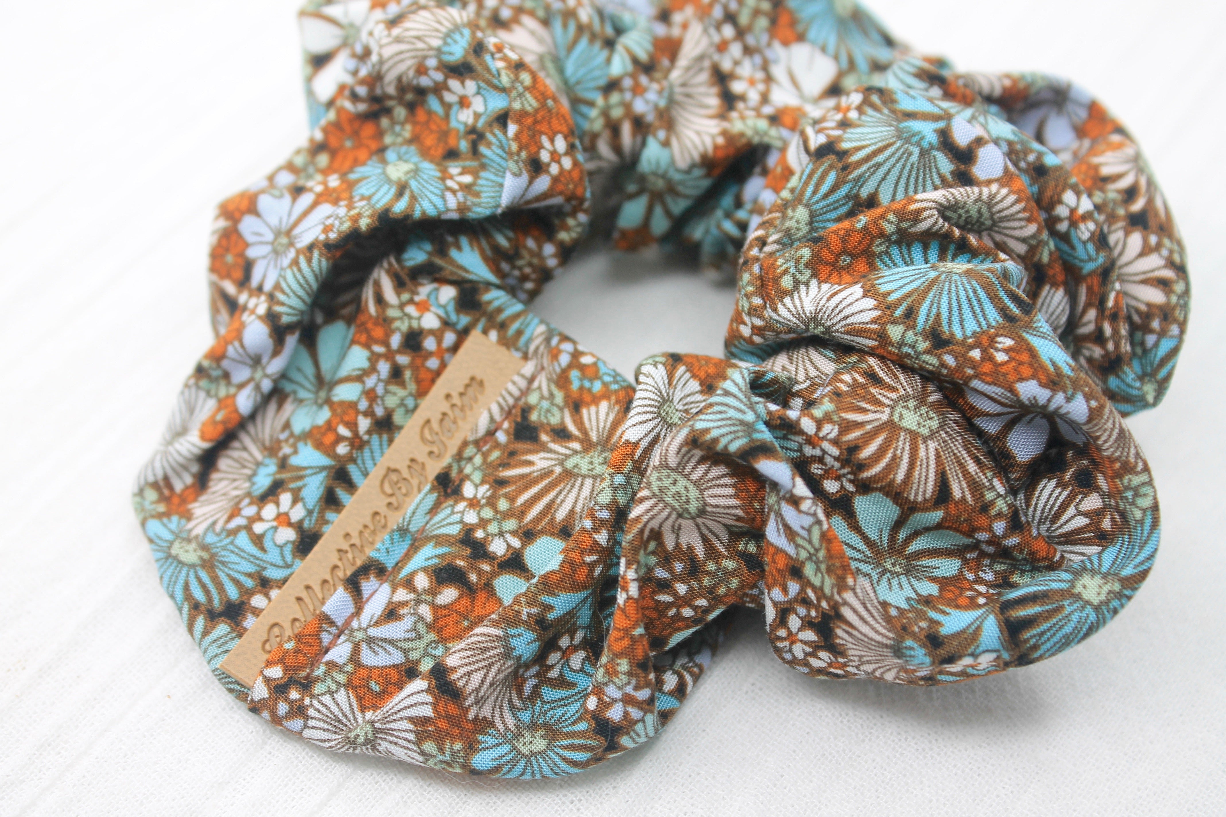 Medium Autumn Blues Scrunchie
