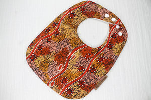 Indigenous Goanna Dreaming Bib with Cotton Backing