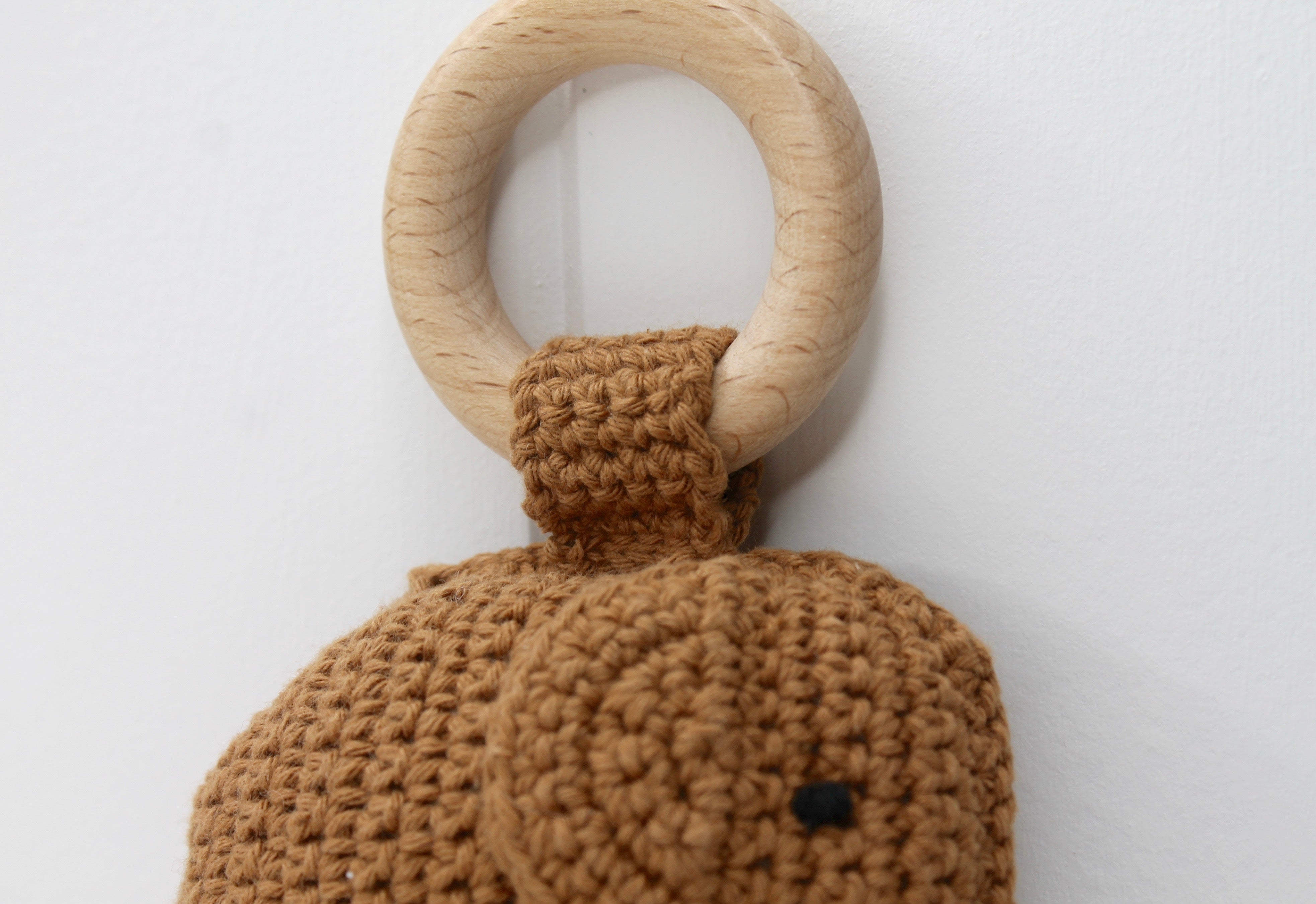 Coffee Crochet Elephant Toy