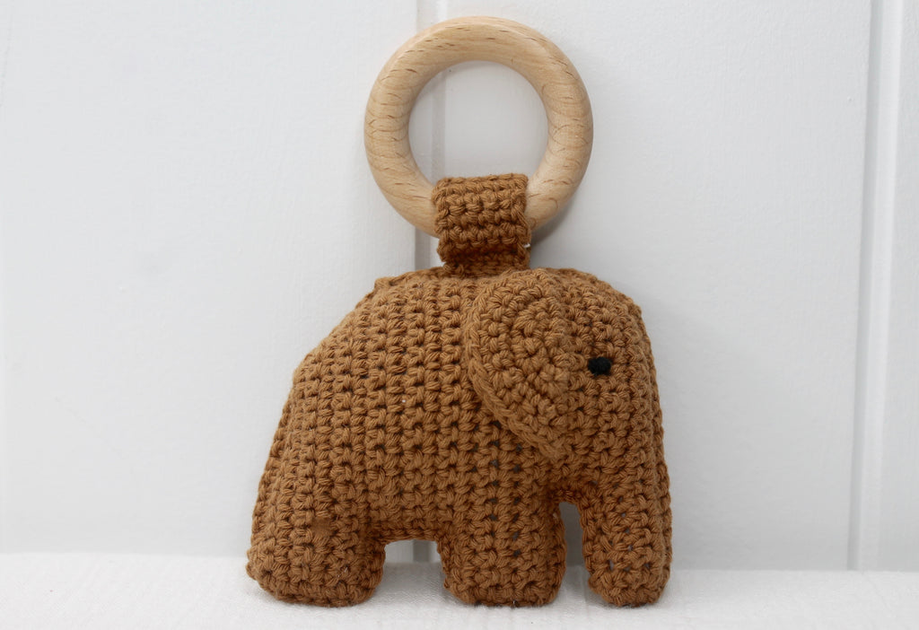 Coffee Crochet Elephant Toy
