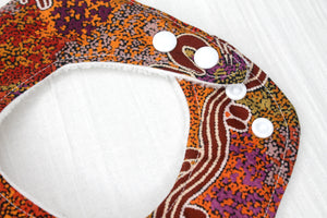 Indigenous Fire Country Dreaming Bib with Cotton Backing