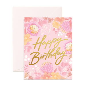 Happy Birthday Floribunda Blank Card