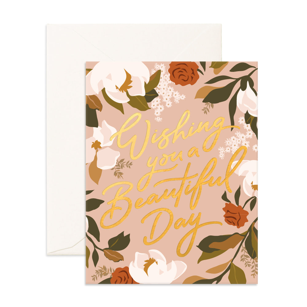 Wishing you a Beautiful Day Magnolia blank card