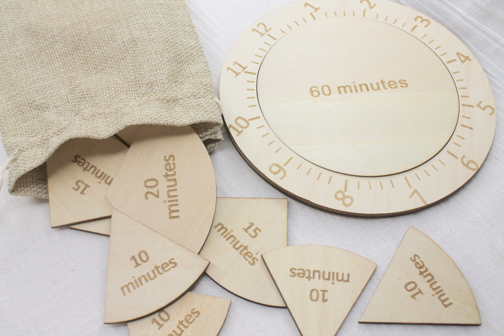 Wooden Time Fraction Clock