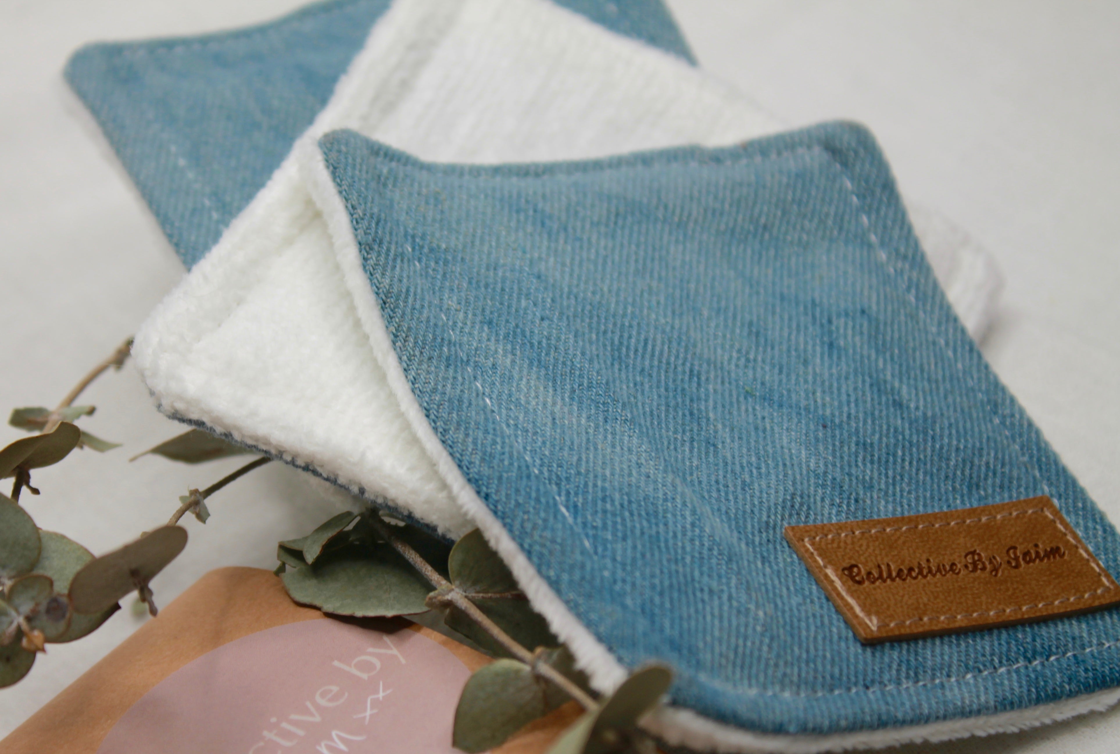 Denim Reusable Cleansing Wipes Set