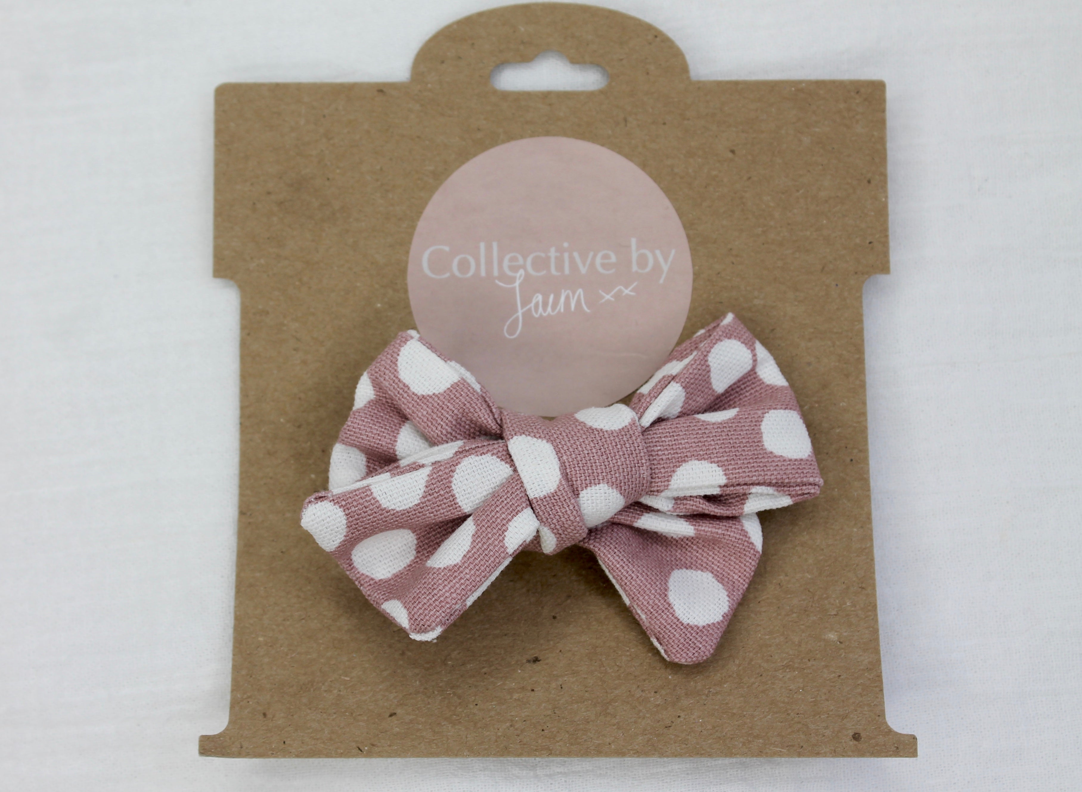Dusty Pink Splot Cotton Bow Clip