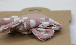 Dusty Pink Splot Cotton Bow Clip