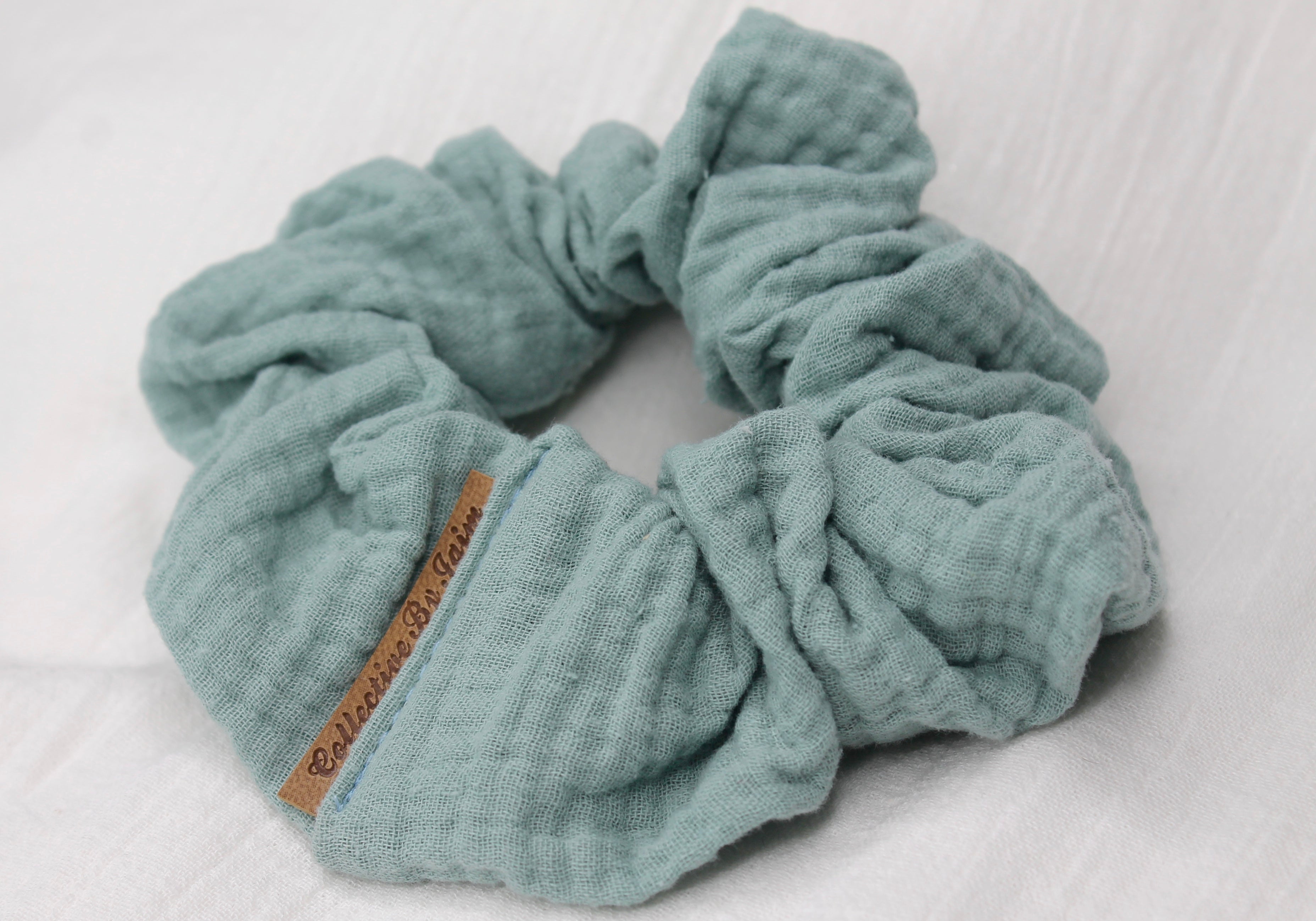 Medium Ocean Double Cloth Scrunchie
