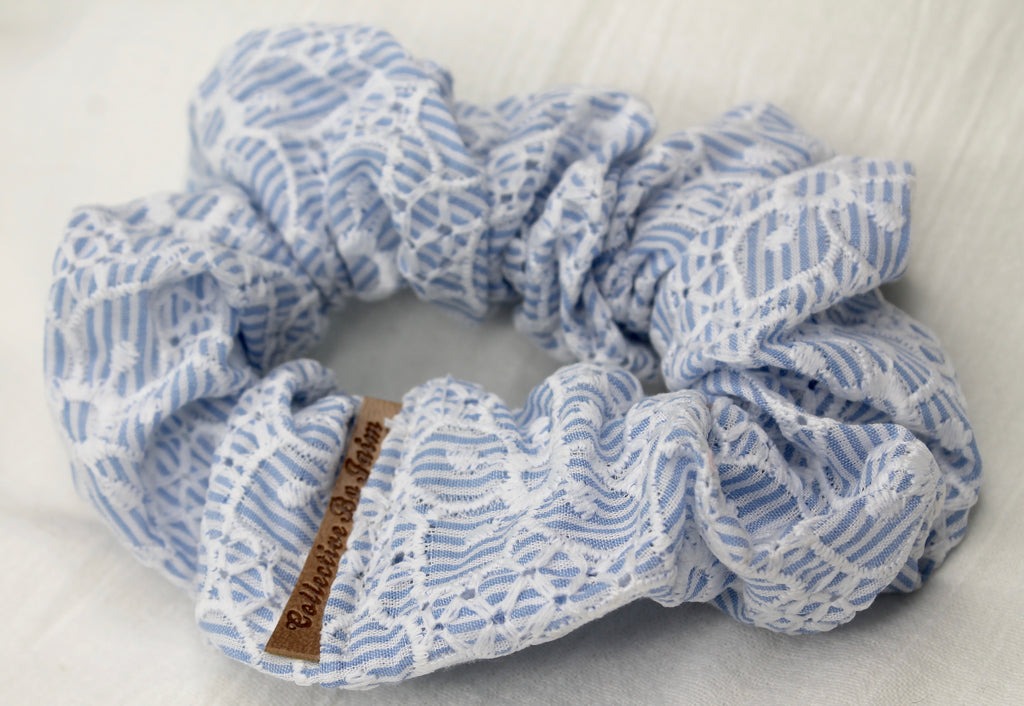 Small Nautical Embroidered Scrunchie
