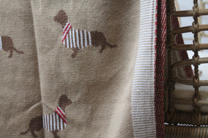 Knitted Cotton Blanket - Dachshund