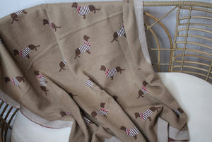 Knitted Cotton Blanket - Dachshund