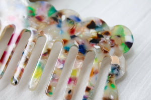 Rainbow Marble Comb - Rectangle