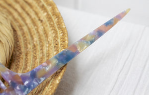 Lilac Marble Hair Comb - Pointed Tail