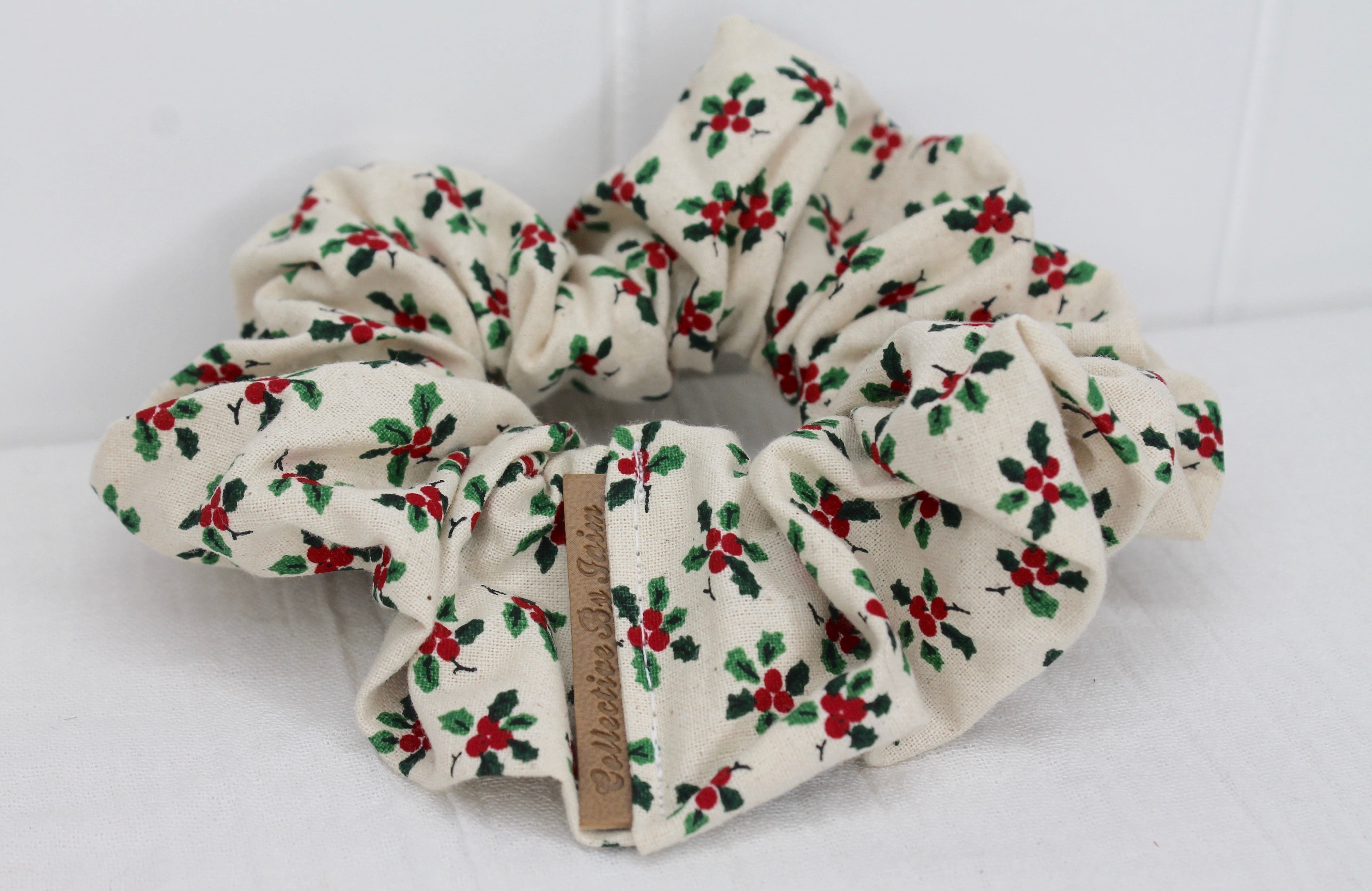 Small Christmas Holly Scrunchie