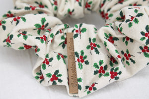 Small Christmas Holly Scrunchie