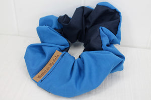Medium Dual Blue & Navy Scrunchie