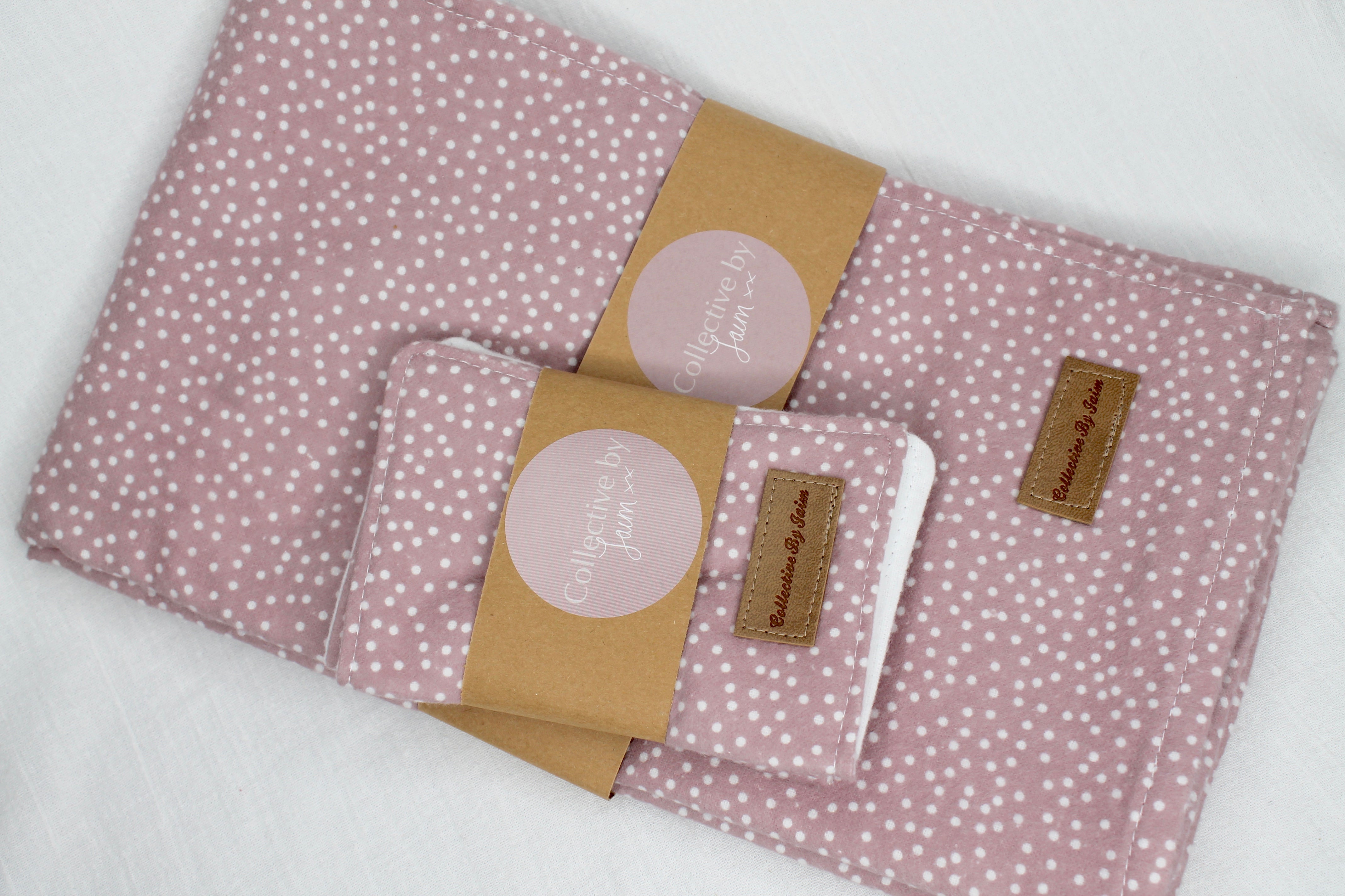 Dusty Pink Spot Nursery Blanket & Wipes Set