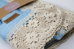 Baby Blue Bamboo/Cotton Lace Blanket