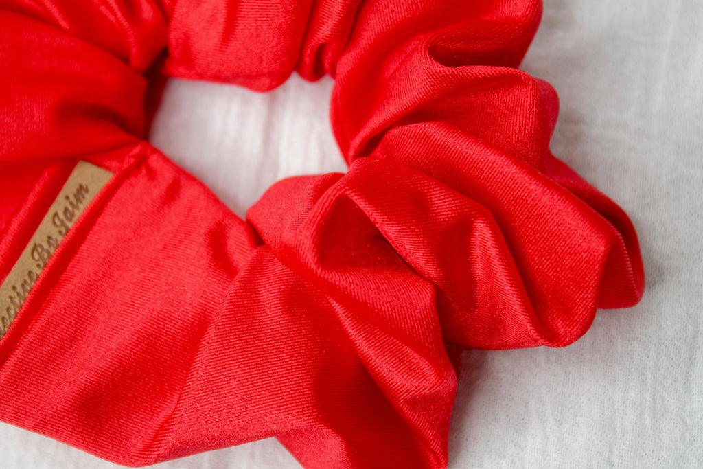 Small Red Lycra Scrunchie