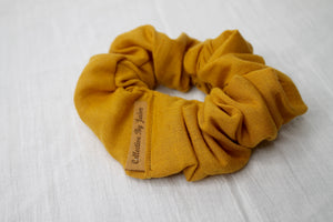 Small Mustard Linen Scrunchie