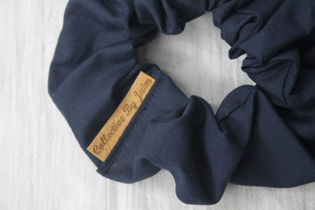 Small Dark Navy Scrunchie