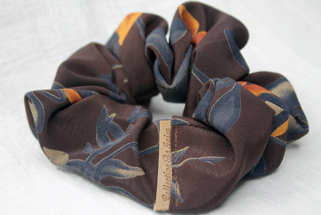 Medium Floral Crepe Scrunchie