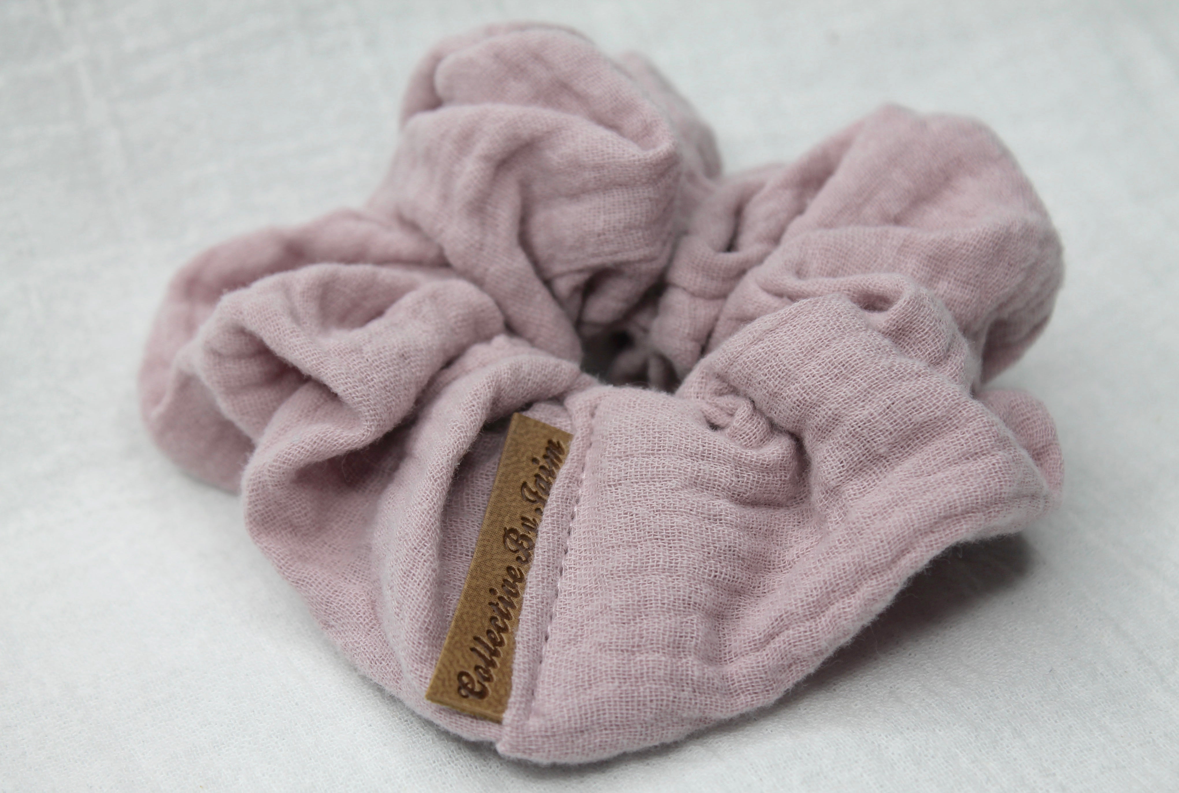 Small Dusty Pink Double Cloth Scrunchie