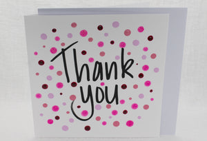 Pink Thankyou Handmade Blank Card Range