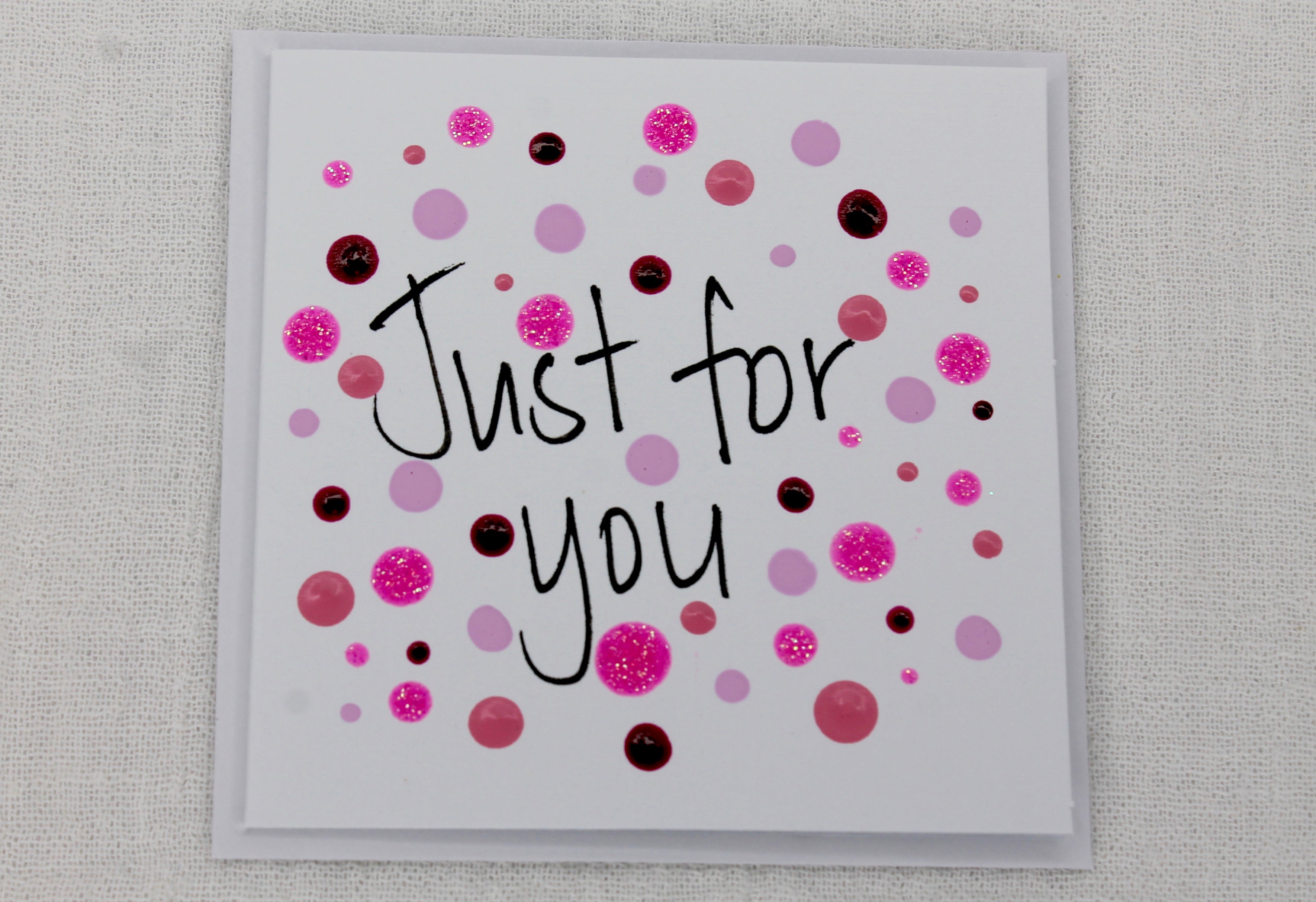 Pink Just For You Handmade Blank Card Range