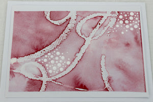 Pink Watercolour Handmade Blank Card